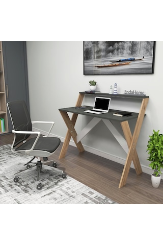 X Ayaklı Ders Çalışma Masası50x90 Cm Antrasit & Çam Antrasit - Ceviz