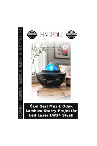 Özel Seri Müzik Lambası Starry Projektör Led Lazer Lw34 Siyah