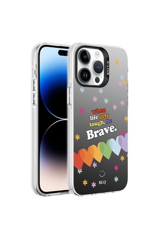 Apple Uyumlu iPhone 14 Pro Max Kılıf Desenli Zore Silver Sert Kılıf