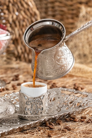 Polochef Zamak 3 Kahve Cezvesi Gümüş Renk 140 Ml. 2-3 Kişilik