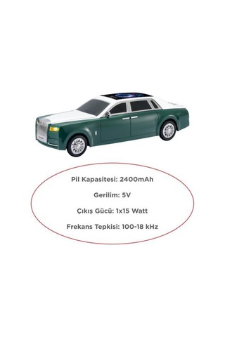 Bluetooth Hoparlör Rolls-royce Görünümlü Araba Led Ekranlı 15w Tws Fm Usb Speaker D82