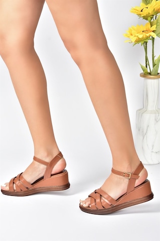 Fox Shoes Taba Kadın Dolgu Topuklu Ayakkabı K674305409