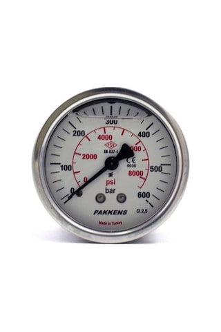 Pakkens 0-600 Bar 100 Mm Arkadan Bağlantılı Gliserinli Manometre