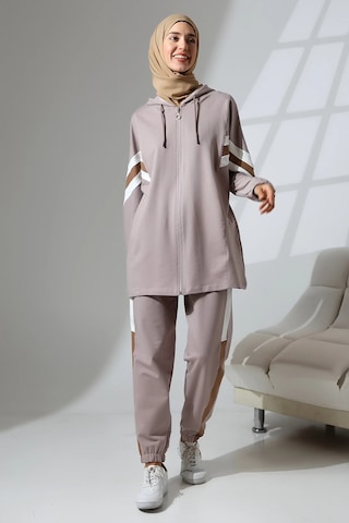 Kadın Mevsimlik Penye Alt Üst Spor Ve Rahat Ikili Tunik Pantolon Şık Tesettür Takım Taş