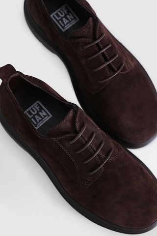 Lufian Bruce Kahverengi Süet Erkek Hakiki Deri Deve Tüyü Ayakkabı Kahverengi