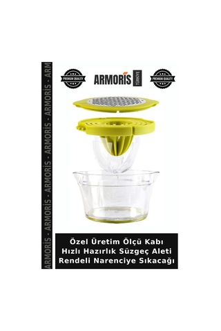 Özel Üretim Ölçü Kabı Hızlı Hazırlık Süzgeç Aleti Rendeli Narenciye Sıkacağı Çok Renkli
