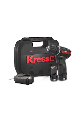 Kress KUC12 12V/2.0Ah Li-İon Çift Akülü Kömürsüz Profesyonel Şarjlı Darbeli Matkap