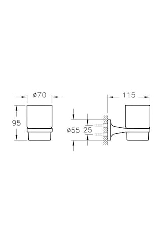 Marin A44942 Diş Fırçalığı, Krom Siyah