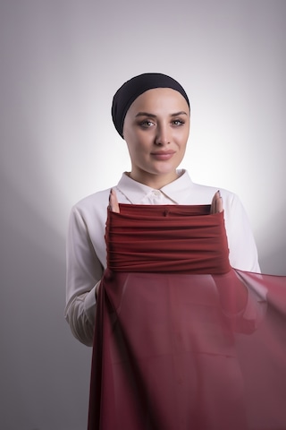 Mürdüm Pratik Hazır Geçmeli Şal Şifon Boru Boneli 3001 07