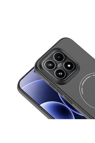 Xiaomi 17 Kılıf Mat Görünümlü Soft Pürüzsüz Yüzey M-safe Şarj Özellikli Kamera Korumalı Sert Pc Kapak Siyah