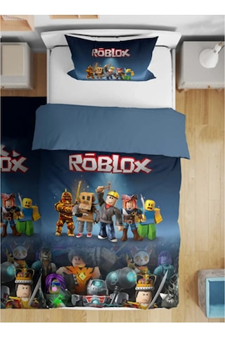 Roblox Çocuk Yastıklı Nevresim Takımı Çarşafsız Renkli