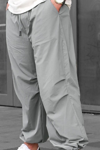 Madmext Boyalı Gri Regular Fit Erkek Paraşüt Pantolon 6504-boyalı Gri Açık Gri