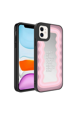 Apple Uyumlu iPhone 11 Aynalı Desenli Kamera Korumalı Parlak Csm Zore Mirror Kılıf-ayna