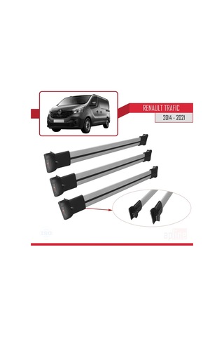 Renault Trafic 2014 Ve Sonrası Fly Model Ara Atkı Tavan Barı Gri