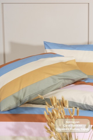 Elart Archi Nevresim Takımı Tek Kişilik %100 Pamuk Ranforce Lastikli Çarşaf 160x220 Cm Renksiz