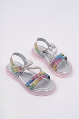 Muggo Mqueen Cırtlı Ve Simli Günlük Kız Çocuk Sandalet Lila