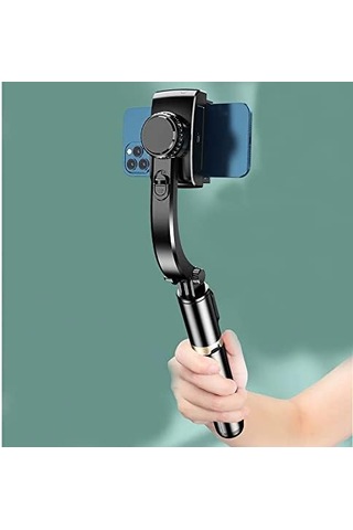 Gimble Dengeleyici Otomatik Denge Sabitleyici Alüminyum Çubuk Teleskopik Selfie Sopa Video İstikrarlı Çekim Tripod Telefon Smartphone İçin L19 Siyah