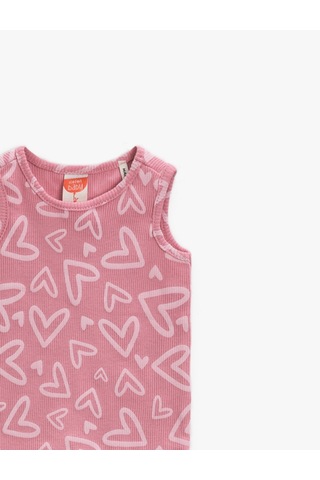Koton Baskılı Atlet Pamuklu Pembe Desenli 1ymg39277ok