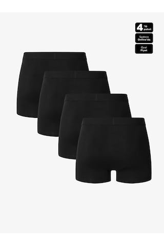 Erkek Boxer 4lü Paket Daily Comfort 9690 - Siyah Siyah