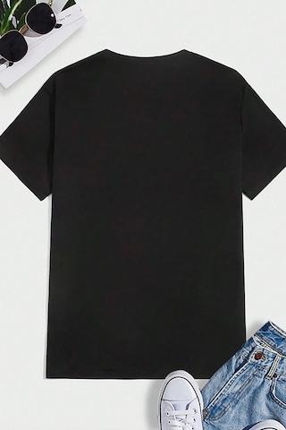 Erkek Boğa Silüet Baskılı Oversize Tshirt Siyah
