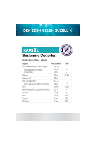 Zade Vital Marine Collagen Hyaluronic Acid Bitkisel Sert 40'Lı