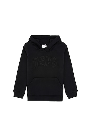 U.S. Polo Assn. Kız Çocuk Siyah Kapüşonlu Şardonlu Basic Sweatshirt 50314311-VR046