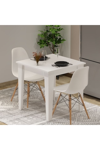 Loren 72 X 72 Yemek - Mutfak Masası Beyaz