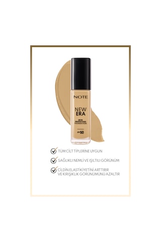 Note Cosmetique New Era Skin Protecting Spf 50 Nemlendirici Etkili Hyaluronik Asitli Fondöten - 150 Medium Beige