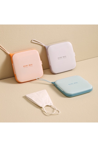 Folinda 5'li Pp Plastik Maske Saklama Kutusu - Taşınabilir, Hafif Ve İnce Tasarım, Farklı Renkler, Tüm Tip Maske Uyumlu Gök Mavisi