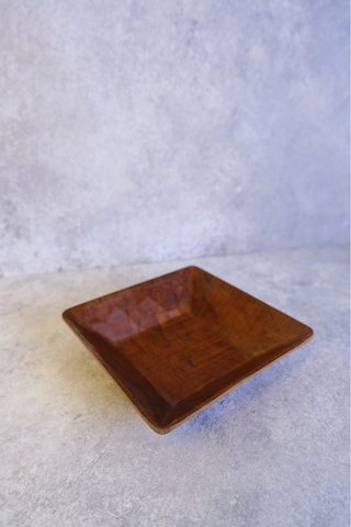 Justwood 4 Lü Ligna Melamin Ahşap Rölyefli 18x18 Cm Salata Tabağı, Sunum Tabağı, Çerez Tabağı, Sunumluk, Kase Koyu Kahverengi