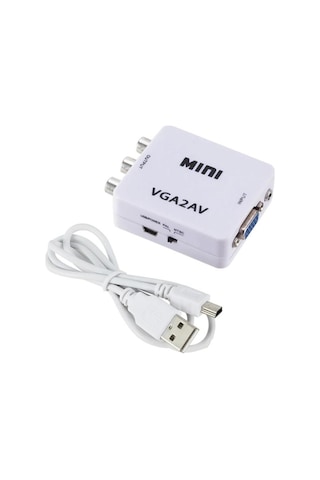 Lunatic 0450 Vga To Av 3rca Video 1080p Çevirici Dönüştürücü Adaptör 3.5mm Destekli