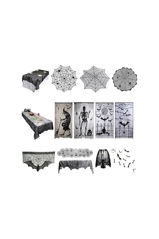 Maiyame Karanlık Öpük Desenli Halloween Dekorasyonu - 46x244 Cm Poliester Perde/masa Örtüsü, Korkunç Parti Ambiyansı İçin Esnek Ve Yıkama Kolay