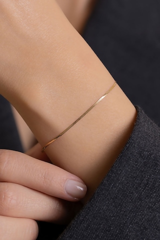 14 Ayar Altın İtalyan Yassı Ezme Bileklik 1 Mm Sarı Altın