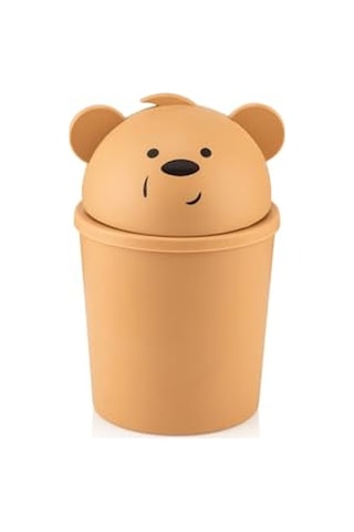 Mini Çöp Kutusu Masaüstü Çöp Kovası Kahverengi