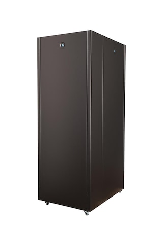 Lande Demonte 42u 600x800 Hyperline Dikili Tip Rack Kabinet Siyah Ön Cam Kapak / Tekerlekli