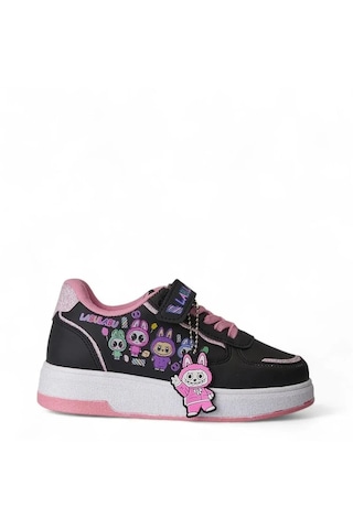 Nese Shoes Figürlü Baskılı Kız Çocuk Spor Ayakkabısı Sneaker Dar Kalıp 1 Numara Büyük Alınız Pembe