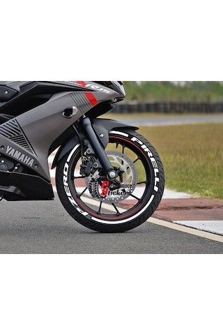Pzero Ve Kuyruk Motorsiklet Lastik Yazısı Sticker Beyaz 4 Adet