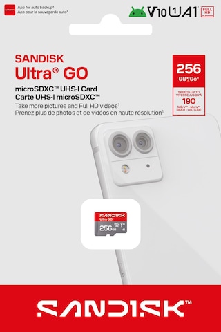 Sandısk Ultra Go 256gb 190mb/s Microsdxc Uhs-ı Hafıza Kartı Sdsqugn-256g-gn6mn