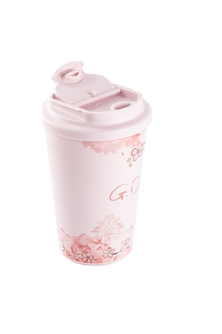 Tnt-8695835414065-gınger Kfy-zs001pskr0-kake Pem Sakura Desenli Paslanmaz Çelik Termos Bardak 380ml Pembe