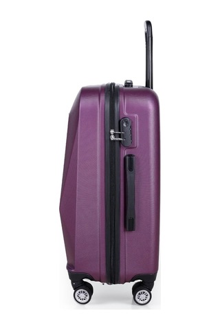 Polo&Sky Elmas Model Mor Renk Orta Boy Valiz Bavul Mor