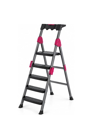 4+1 Basamaklı Metal Merdiven 150kg.taşıma 5047