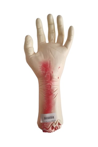 Cadılar Bayramı Halloween Plastik Kanlı Kesik El 32x15 Cm Kanlı Korku Aksesuarı Diğer