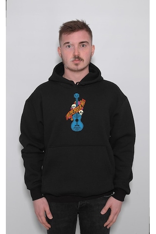 Guitar Gitar Remember Me Skull Kuru Kafa Flowers Sweatshirt Unisex Kapüşonlu Hoodie 001