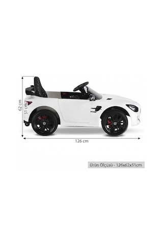 444 Gtr Sport Akülü Araba Deri Kaplama-uzaktan Kumandalı 30 Kg Taşıma - Usb Girişli 12v Beyaz