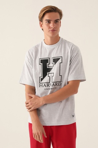 Harvard Universty Kar Melanj Erkek T-shirt 5274-42814 Kar Melanj