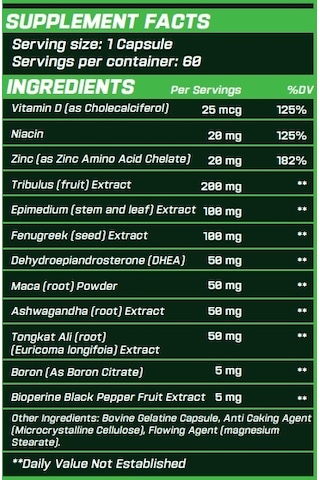 Grimlabs Sinister Testosterone Booster 60 Servıngs