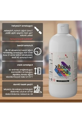 Uzun Süre Kullanılabilen Açık Mavi Akrilik Boya 500 Gr 0.2 L
