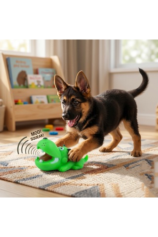 Köpek Oyuncağı Vinil Sesli Köpek Sesli Eğlenceli Yeşil Dog