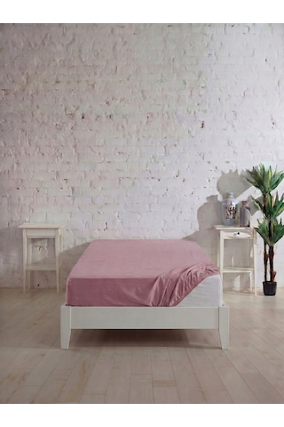 Tek Kişilik Pamuklu Lastikli Çarşaf, Ranforce Tek Kişilik Fitted Çarşaf 100x200+20 Cm Açık Pembe
