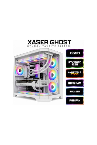 Xaser Ghost X280 Ryzen 5 7600 16gb Ram 512gb M.2 Nvme Ssd 12gb Rtx5070 Sıvı Soğutmalı Oyuncu Bilgisayarı Diğer